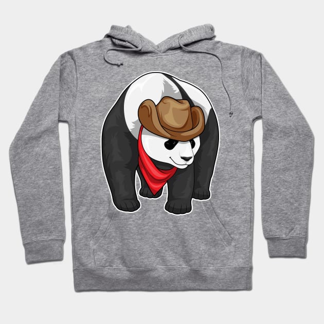 Panda Cowboy Cowboy hat Hoodie by Markus Schnabel